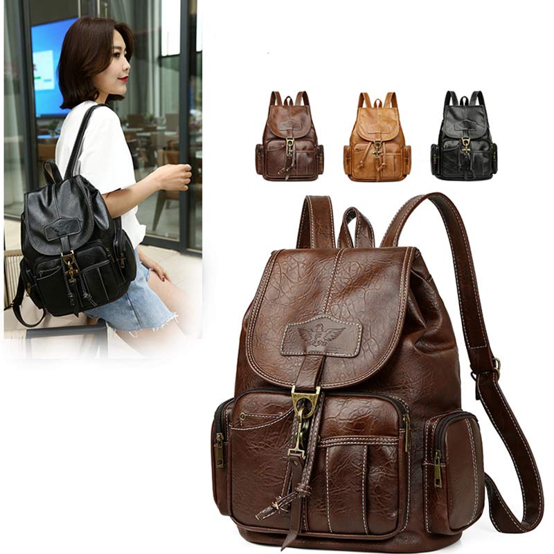 Vegan Leather Backpack for Women – Vintage Casual Daypack Purse for Ladies & Girls - VOTVO