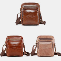 Vintage Oil-Tanned Leather Sling Bag for Men - Stylish Crossbody Shoulder Bag