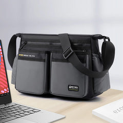 Klassische Reisetasche für Herren – Robustes Nylon, große Umhängetasche
