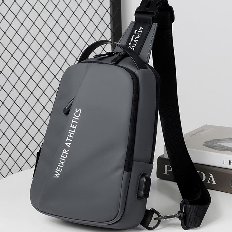 Waterproof Sling Bag for Men – Multi - Functional Chest Bag with USB Charging Port for Hiking, Cycling, and Travel - VOTVO