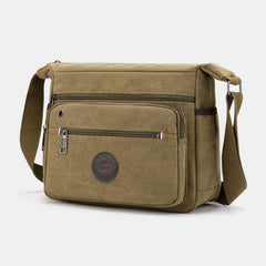 Vintage Canvas Messenger Bag – Large Capacity Shoulder Bag for Daily Use