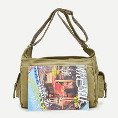 Messenger Bag for Men - Vintage Canvas Large Crossbody Kit