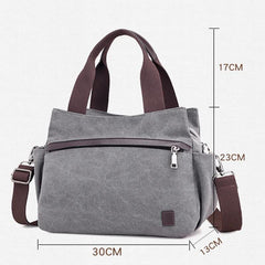 Women's Canvas Hobo Handbag – Multi-Pocket Shoulder Tote & Crossbody Bag