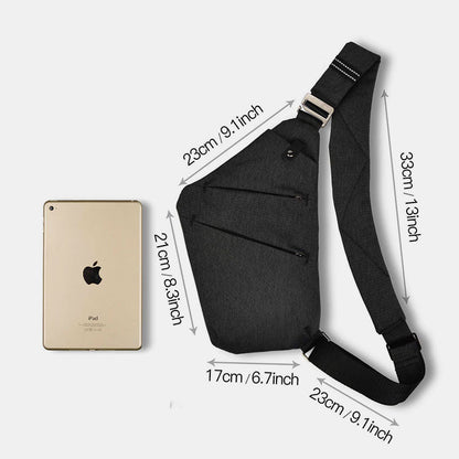 Borsa a tracolla antifurto impermeabile per uomo - Elegante borsa a tracolla da petto