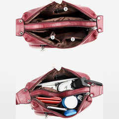 Women’s Soft Leather Double Compartment Crossbody Bag – Stylish & Practical Shoulder Bag - VOTVO