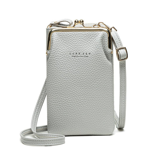 SCHULTERTASCHE AUS LEDER MIT KRISTALLMUSTER