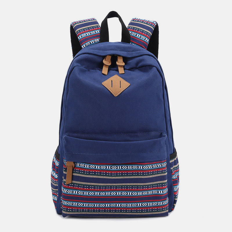 Zaino in tela personalizzato con strisce colorate per donna - Zaino sportivo per studenti