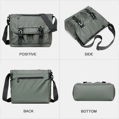 Vintage Waterproof Multi-Pocket Messenger Bag – Durable Nylon Crossbody Bag for Men