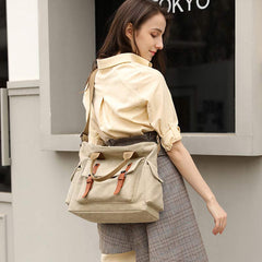 Large Capacity Women’s Canvas Tote – Casual Crossbody Shoulder Handbag Messenger Bag