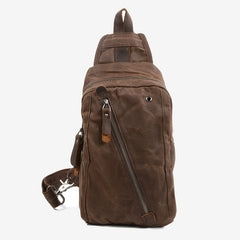 Canvas Sling Bag Schultertasche Brusttasche für Männer – Reise Wandern Crossbody Daypack