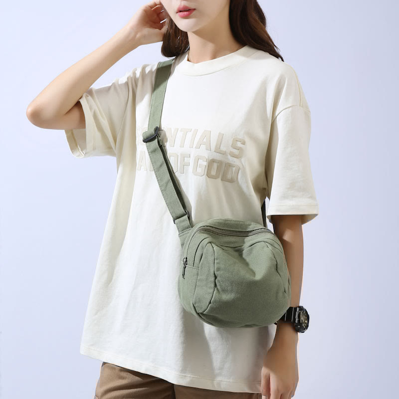 Borsa a tracolla casual da donna in tela, semplice borsa da viaggio