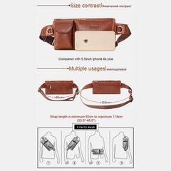 Vintage Multi-Carry Genuine Leather Sling Bag – Versatile Crossbody, Waist, and Sling Bag for Men and Women