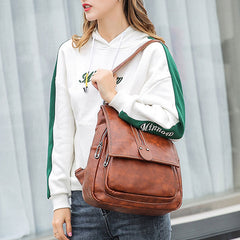 Women's Fashion Backpack Purse - Multifunctional PU Leather Shoulder Bag with Adjustable Strap