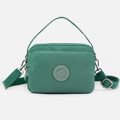Small Nylon Crossbody Bag for Women – Triple Compartment Travel Purse