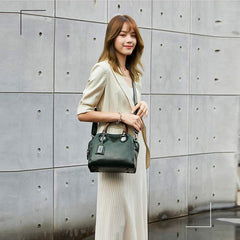 Vintage Leather Satchel Handbag – Top-Handle & Crossbody Strap