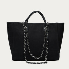 Crossbody Canvas Tote for Women – Chain Strap Bucket Bag - VOTVO