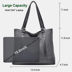 Tote Bag for Women – Large Capacity Canvas Laptop Shoulder Bag, Business & Travel Organizer
