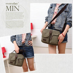Retro Men’s Canvas Messenger Bag – Casual Crossbody Shoulder Purse