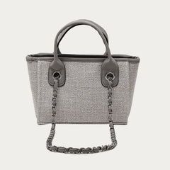 Crossbody Canvas Tote for Women – Chain Strap Bucket Bag
