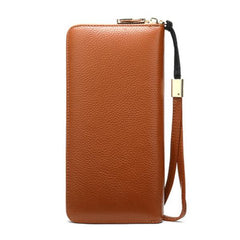 Women's Genuine Leather Vintage Wallet - Stylish and Functional Zip Closure Wallet