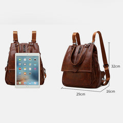 Women's Fashion Backpack Purse - Multifunctional PU Leather Shoulder Bag with Adjustable Strap