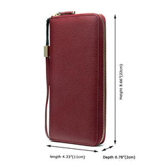 Women's Genuine Leather Vintage Wallet - Stylish and Functional Zip Closure Wallet
