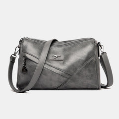 Retro Medium Sling Shoulder Bag for Women – Soft PU Leather Crossbody Handbag
