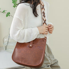 Vintage PU Leather Crossbody Bag for Women – Adjustable Shoulder Bag