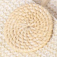 Women’s Straw Backpack – Summer Beach Woven Drawstring Handbag - VOTVO