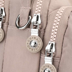 Small Nylon Crossbody Bag for Women – Triple Compartment Travel Purse