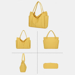 Minimalist Large Capacity Tote Bag for Women – Canvas Shoulder Bag with Zipper Closure