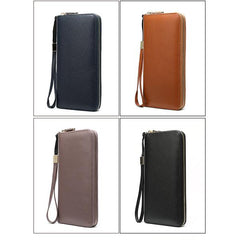 Women's Genuine Leather Vintage Wallet - Stylish and Functional Zip Closure Wallet