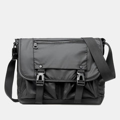 Vintage Waterproof Multi-Pocket Messenger Bag – Durable Nylon Crossbody Bag for Men