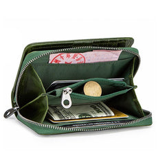 Genuine Leather Two Fold Multi-function Short Wallet