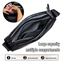 Multi-Layer Waterproof Men's Shoulder Crossbody Bag