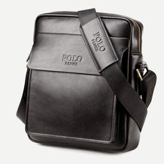 Men's Leather Crossbody Messenger Shoulder Bag for Work & Business – Small PU Leather Satchel