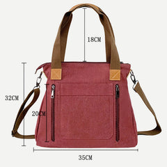Vintage Leisure Tote Bag for Women – Canvas Crossbody Commuter Shoulder Bag