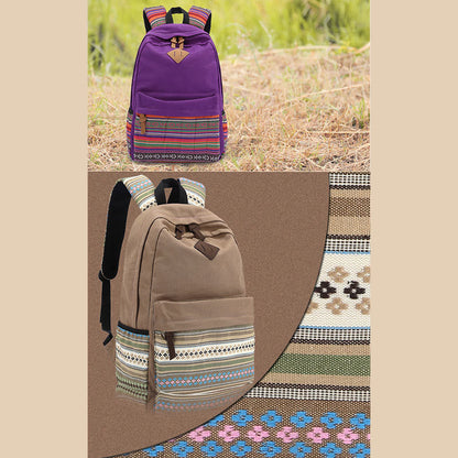 Zaino in tela personalizzato con strisce colorate per donna - Zaino sportivo per studenti