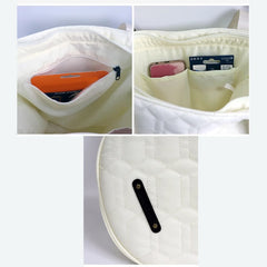 Women’s Nylon Racket Bag – White Outdoor Badminton Sports Shoulder Bag