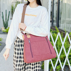 Vintage Leisure Tote Bag for Women – Canvas Crossbody Commuter Shoulder Bag