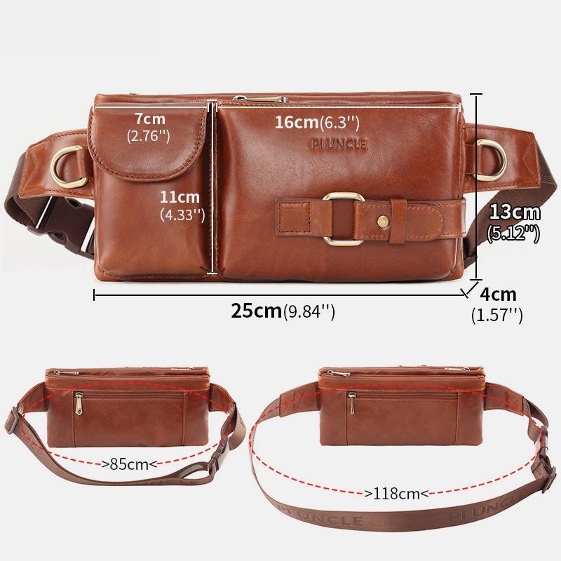 Vintage Multi - Carry Genuine Leather Sling Bag – Versatile Crossbody, Waist, and Sling Bag for Men and Women - VOTVO