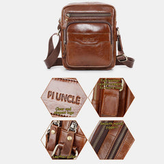Vintage Oil-Tanned Leather Sling Bag for Men - Stylish Crossbody Shoulder Bag