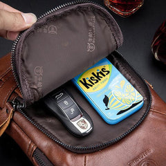 USB Charging Real Leather Sling Bag for Men – Crossbody Shoulder Bag with Adjustable Straps