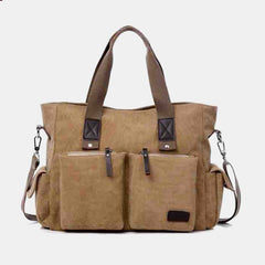 Lässige Canvas-Laptoptasche für Damen und Herren – Arbeitshandtasche mit verstellbarem Riemen