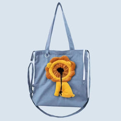 Pet Carrier for Small Animals - Travel Canvas Shoulder Bag with Cute Lion Design - VOTVO