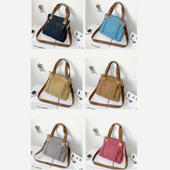 Vintage Leisure Tote Bag for Women – Canvas Crossbody Commuter Shoulder Bag