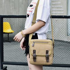 Retro Canvas Messenger Bag for Men – Crossbody Shoulder Bag for Business & Travel