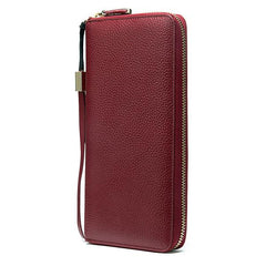 Women's Genuine Leather Vintage Wallet - Stylish and Functional Zip Closure Wallet