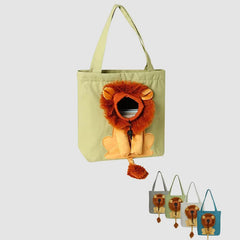 Pet Carrier for Small Animals - Travel Canvas Shoulder Bag with Cute Lion Design - VOTVO
