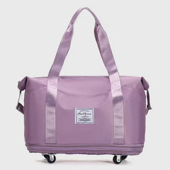 Tote Bag for Travel with Pull Rod & Oblique Folding Storage – Large Capacity Nylon Travel Sleeve - VOTVO